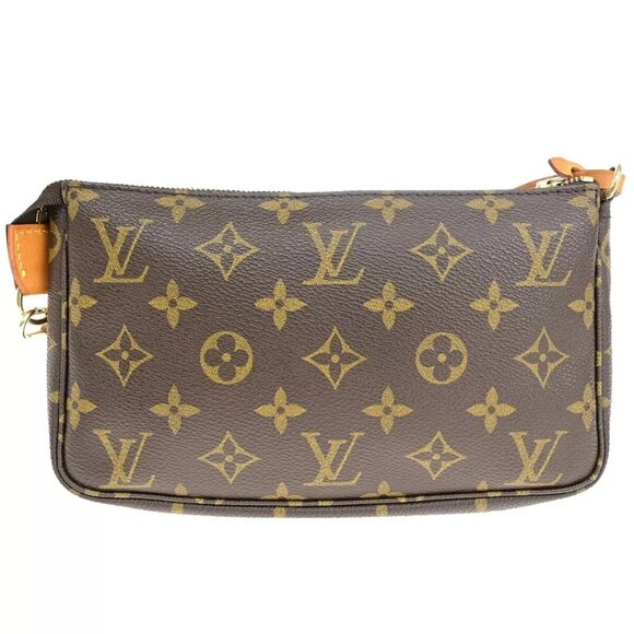 LOUIS VUITTON Pochette Accessoires Hand Bag Monogram Leather - Picture 8 of 16
